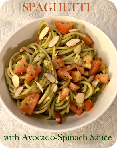 Spaghetti with Avo Spinach Sauce