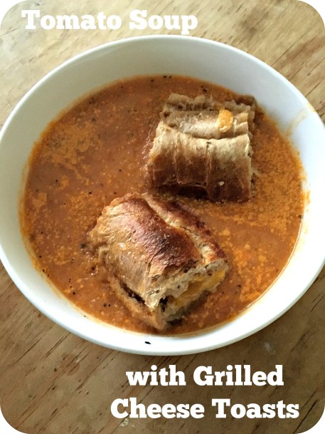 Tomato Soup with Grilled Cheese Toasts