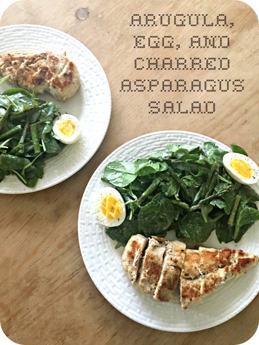 Arugula, Egg, and Charred Asparagus Salad
