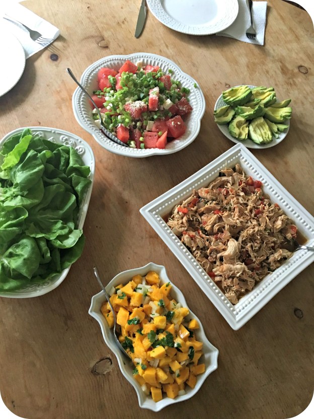 Caribbean Pulled Chicken Lettuce Wraps