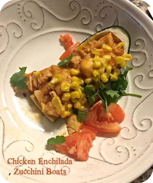 Chicken Enchilada Zucchini Boats